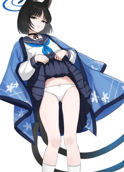 Kikyou Disgusted Skirt Lift [Blue Archive] by xdragon2k