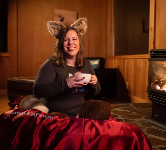 A cup of tea and my cozy pet bed always make me smile by RoxannaMFantasy