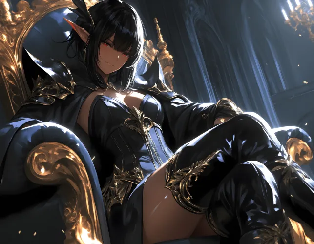 [Moescape Diffusion] Dark Elf by Exvera