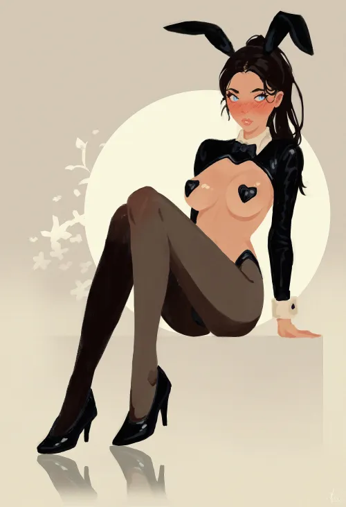 My OC in Reverse bunny suit by Responsible_Soft_485