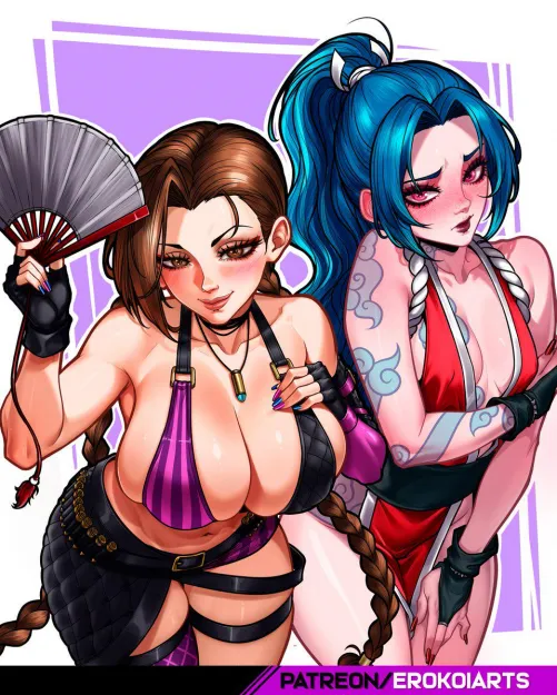 Mai Shiranui and Jinx, clothes swap. [SF6 X LOL] (Koiarts1) by Short-Ad224