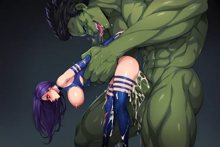 Psylocke and Hulk [Marvel] by tacocatbox