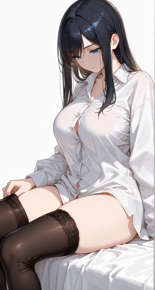 Boyfriend Shirt & Thigh-Highs by CheetahSperm18