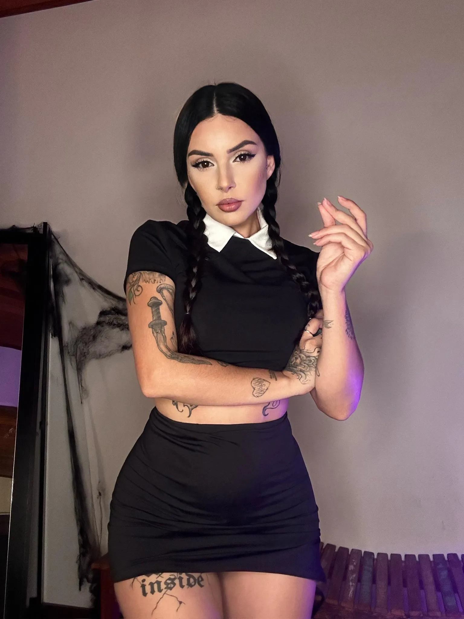 my first Wednesday cosplay  posted by badbsuicide