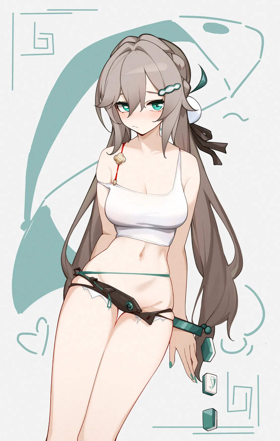 Qingque wearing revealing clothes [Honkai: Star Rail] posted by marxsander2016