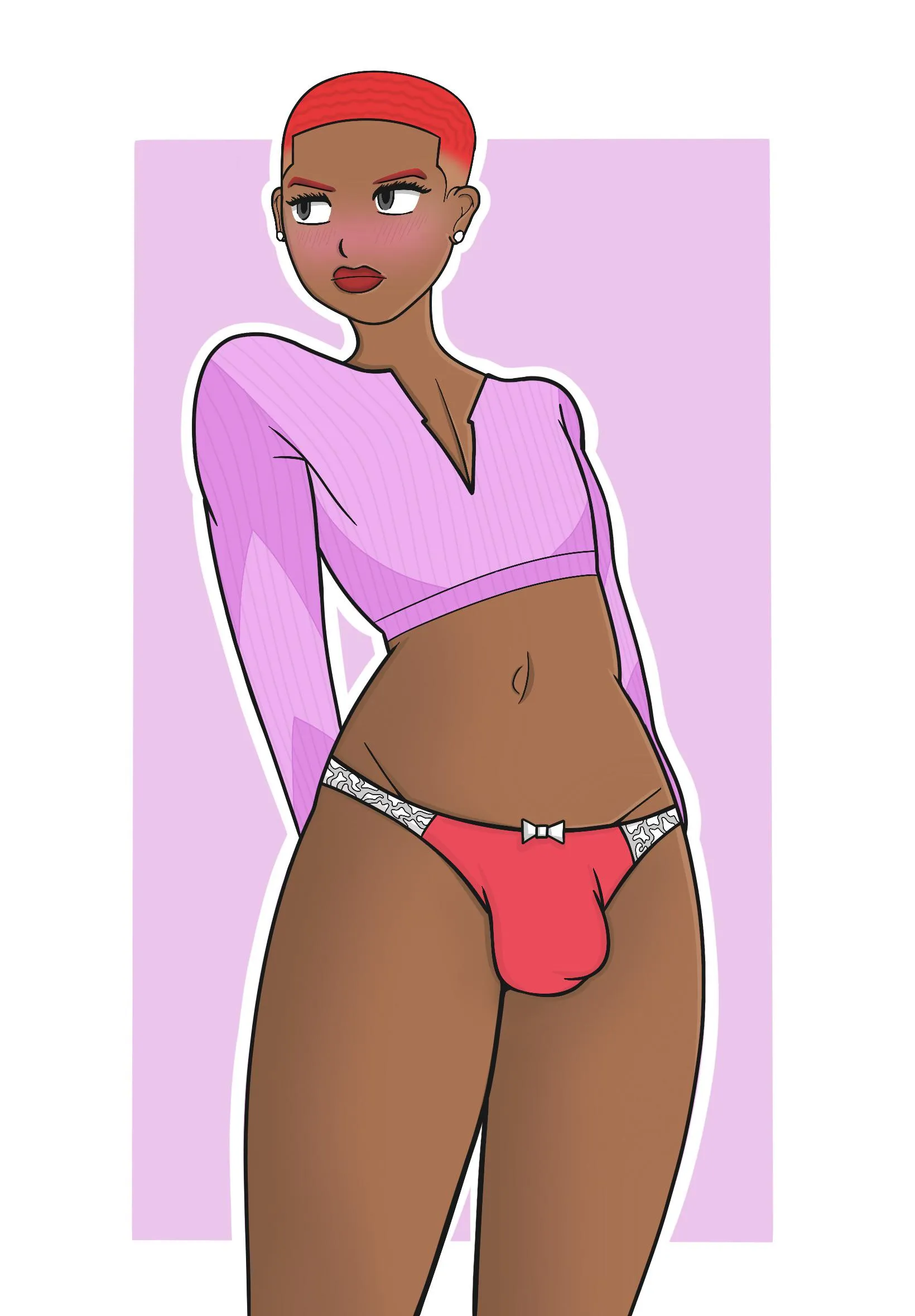 Black femboy Dross style art posted by Hungry_Ad9032