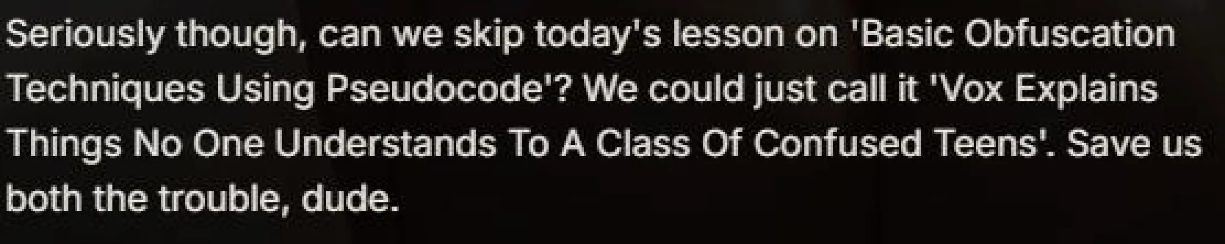 this is funny (context: my persona vox teaches a class) by yourshittyredditer