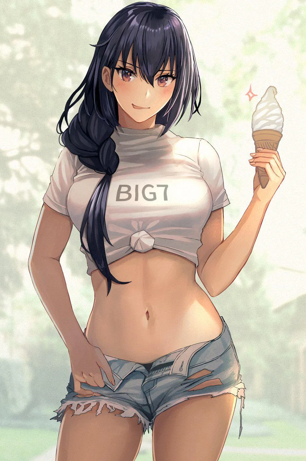 Nagato's delicious midriff and ice cream posted by marxsander2016