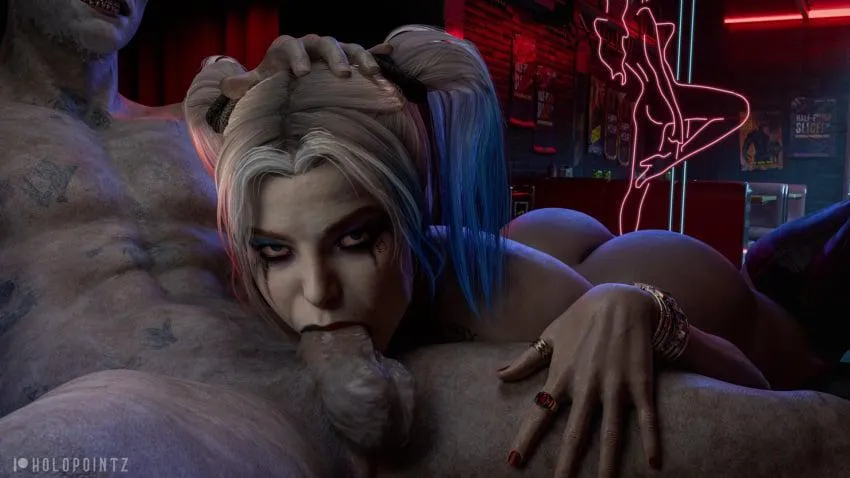 [Holopointz] (D.C. Suicide Squad) Harley Quinn sucks Joker's cock. All characters are adults posted by villianrules