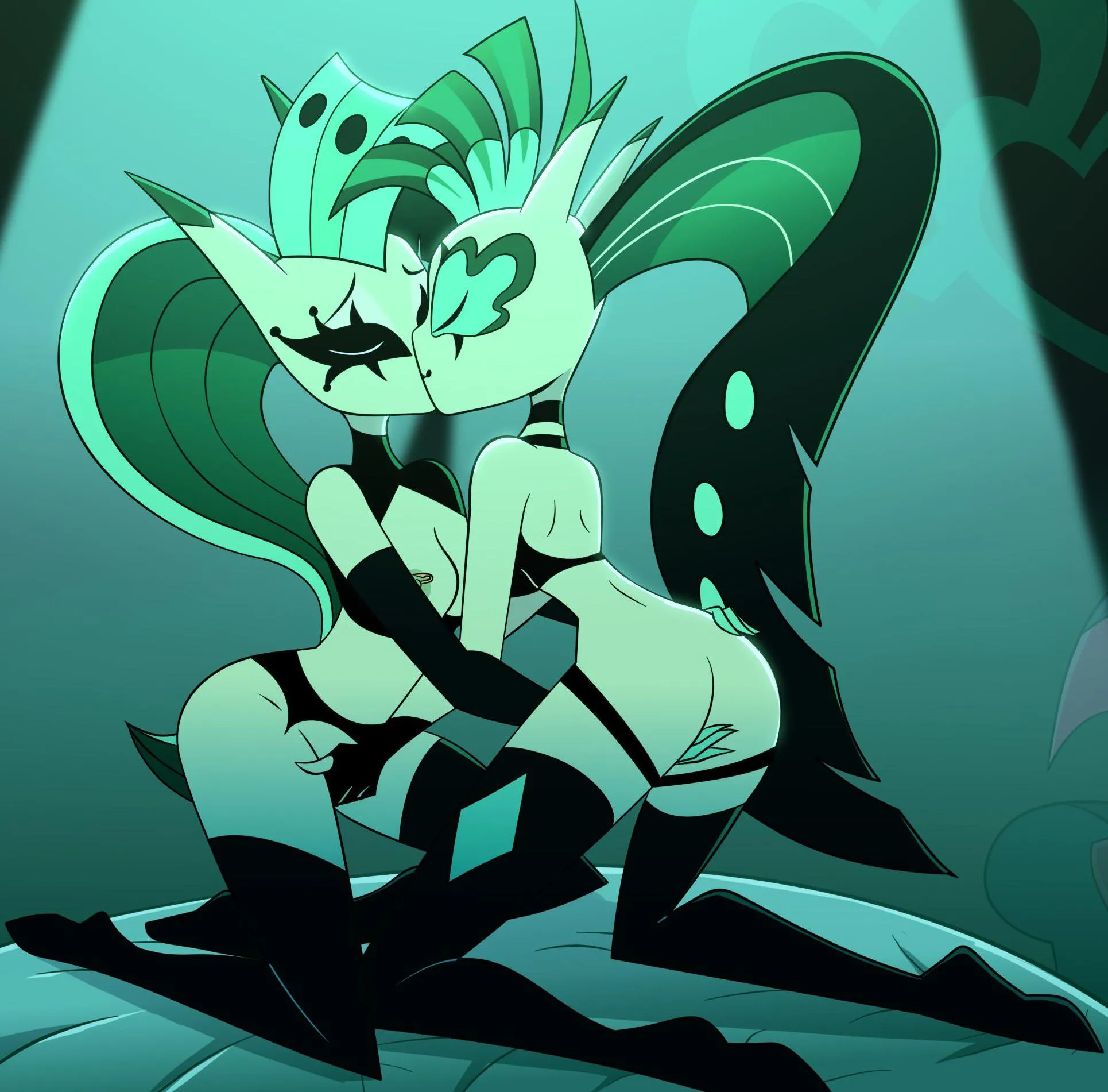 Glitz and Glam having fun with each other [Helluva Boss] (deadinside97) posted by MartyrOfDespair