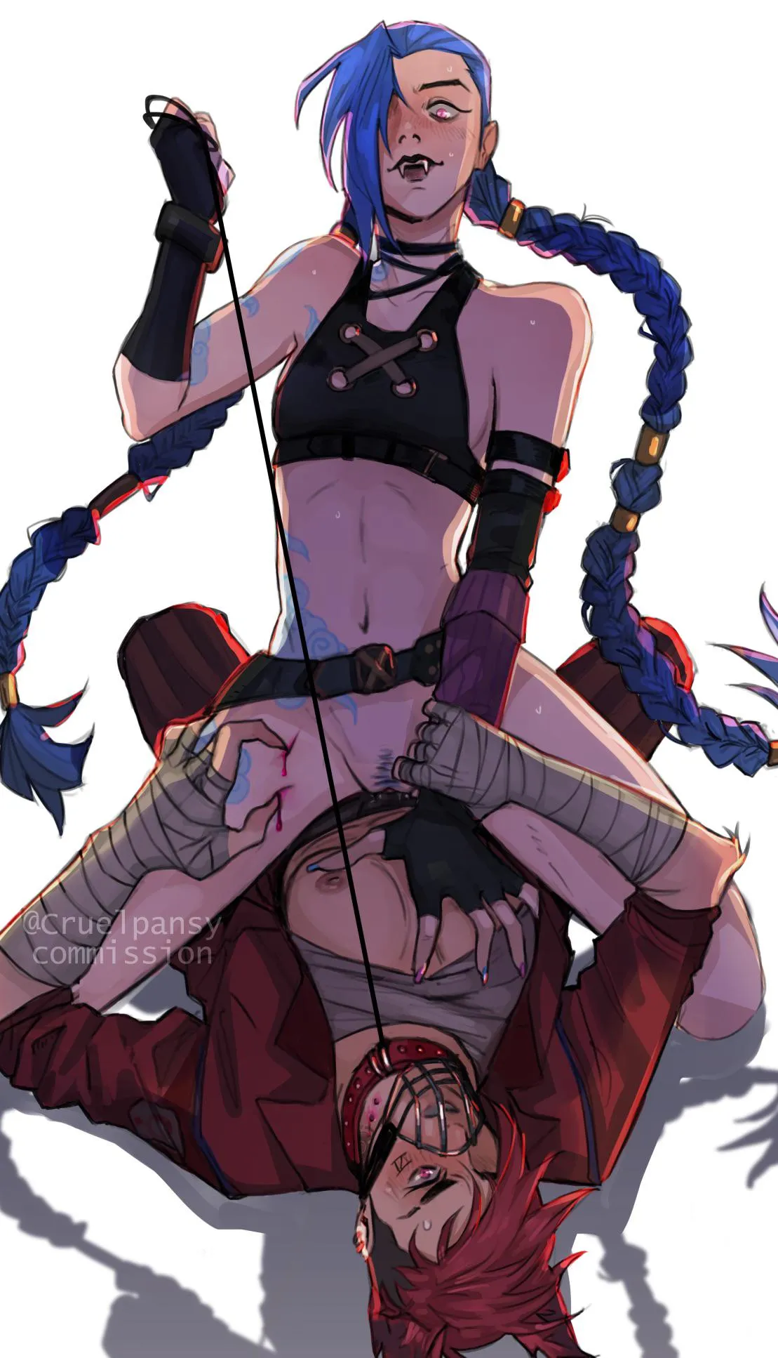 Jinx with Vi muzzled [League of Legends] (cruelpansy) posted by MartyrOfDespair