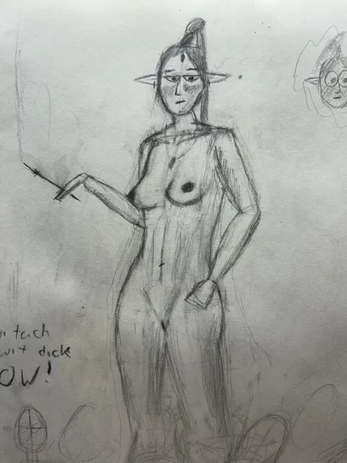 Nude Yrliet sketch (Evil Ass Satan Worshipper) by Insurace_m8