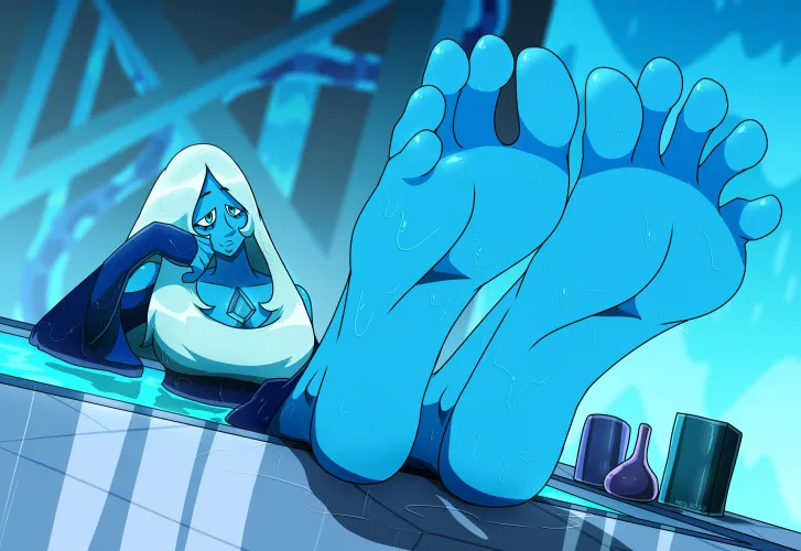 Blue Diamond's Sexy wet soles (Mostlyfunstuff) [Steven Universe] by KeyMasterKeeper