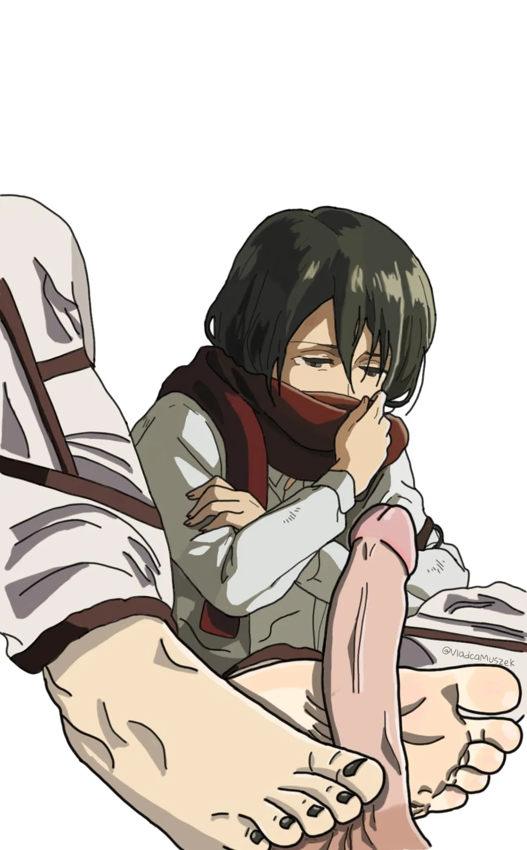 Mikasa doing small feet footjob (VladcaMuszek) [AttackOnTitan] posted by VladcaMuszek