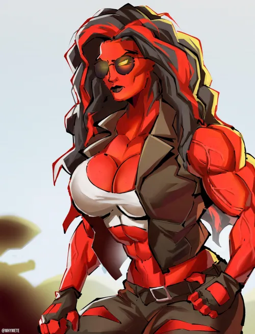 Biker Red She-Hulk (Mete) [Marvel] by I_Am_Nioh