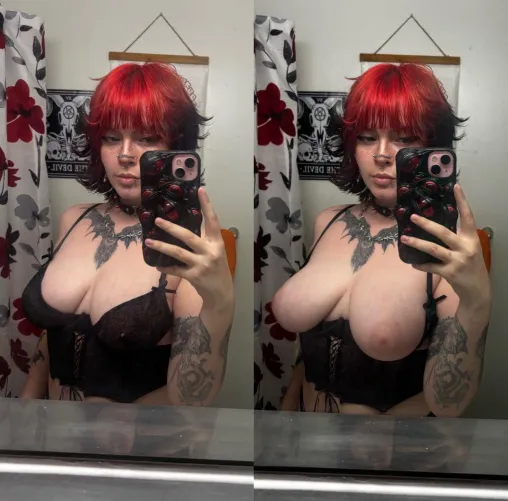 in vs out of a bra (can’t decide which is hotter) by bludbf