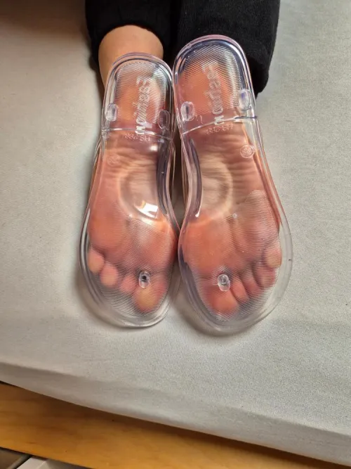 Do u like my new jelly clear sandals?😇 by HotPersonality4586
