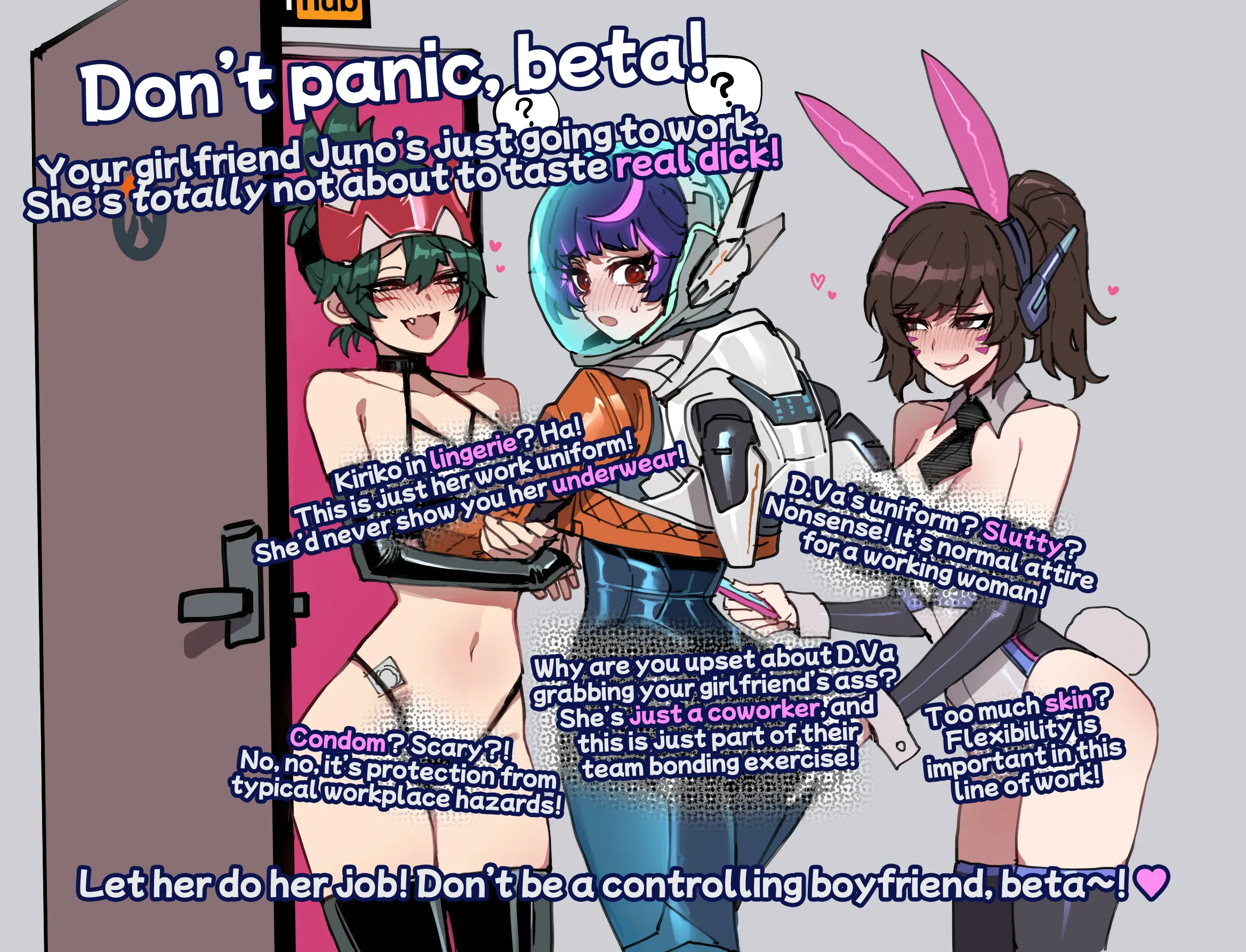 Don't panic, beta! Your girlfriend's simply going to work~ ♥ posted by yaruba2ba