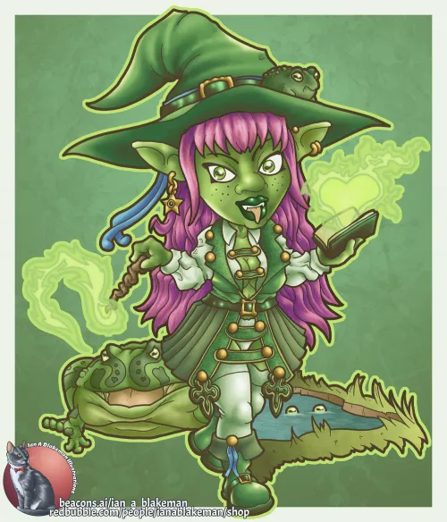 Goblin Frog Witch, By Ian A Blakeman Illustrations by ianablakeman