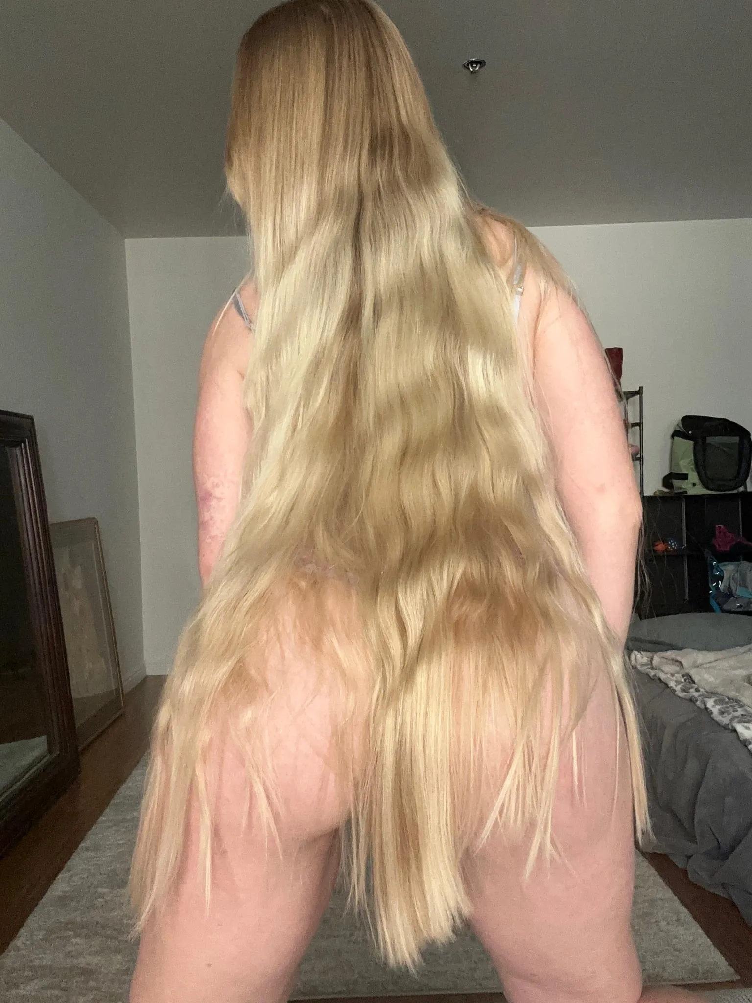 Letting my hair do the censoring tonight. posted by Ok_Huckleberry4577