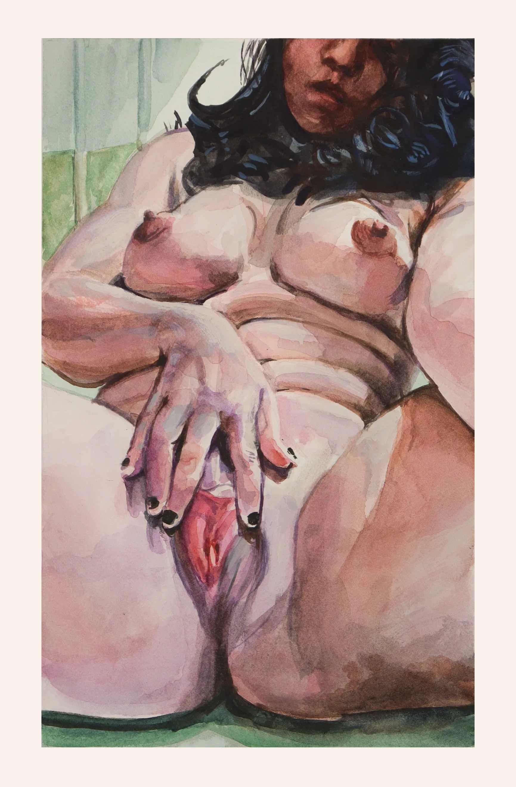 Pinks and pastel greens, by me. posted by Figures_and_eros