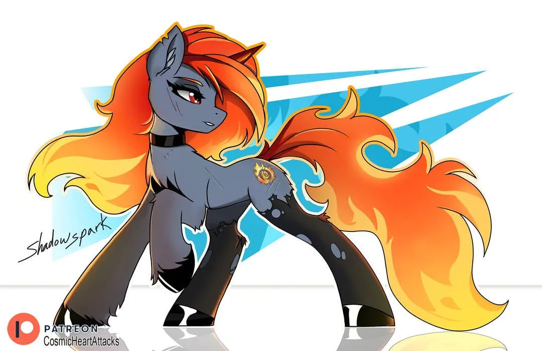Shadowspark warhorse OC (Cosmic Heart Attacks) posted by Cosmic-heart-Attacks