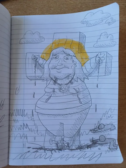 the shit leaking out of his chin is grease by EnikinyDaRedditor