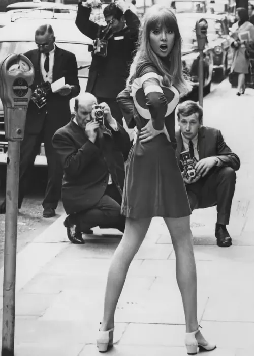 Pattie Boyd Showing off a Very Short Dress Named ‘Hoopla’ in London’s West End (1966) by bil-sabab