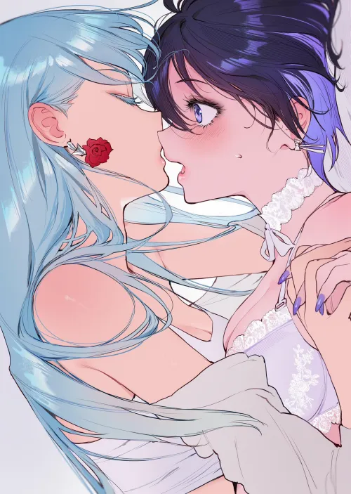 Fujin & Jun kiss [OC] by Silent_Steak_9540