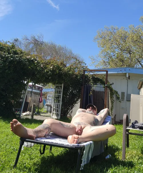 Lunch break tanning time by CBDraper