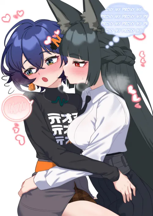 Miyabi holding Belle (By OldSickKim) [Zenless Zone Zero] by queshu22