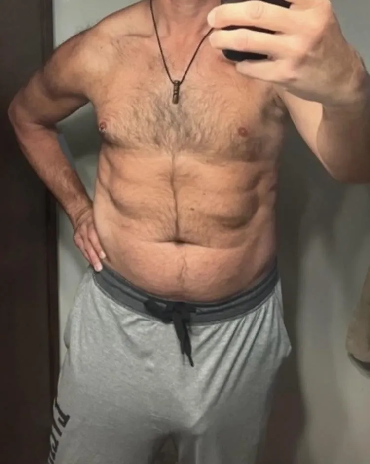 45 and first ever pair of grey sweatpants.  How do they look? posted by dogma39