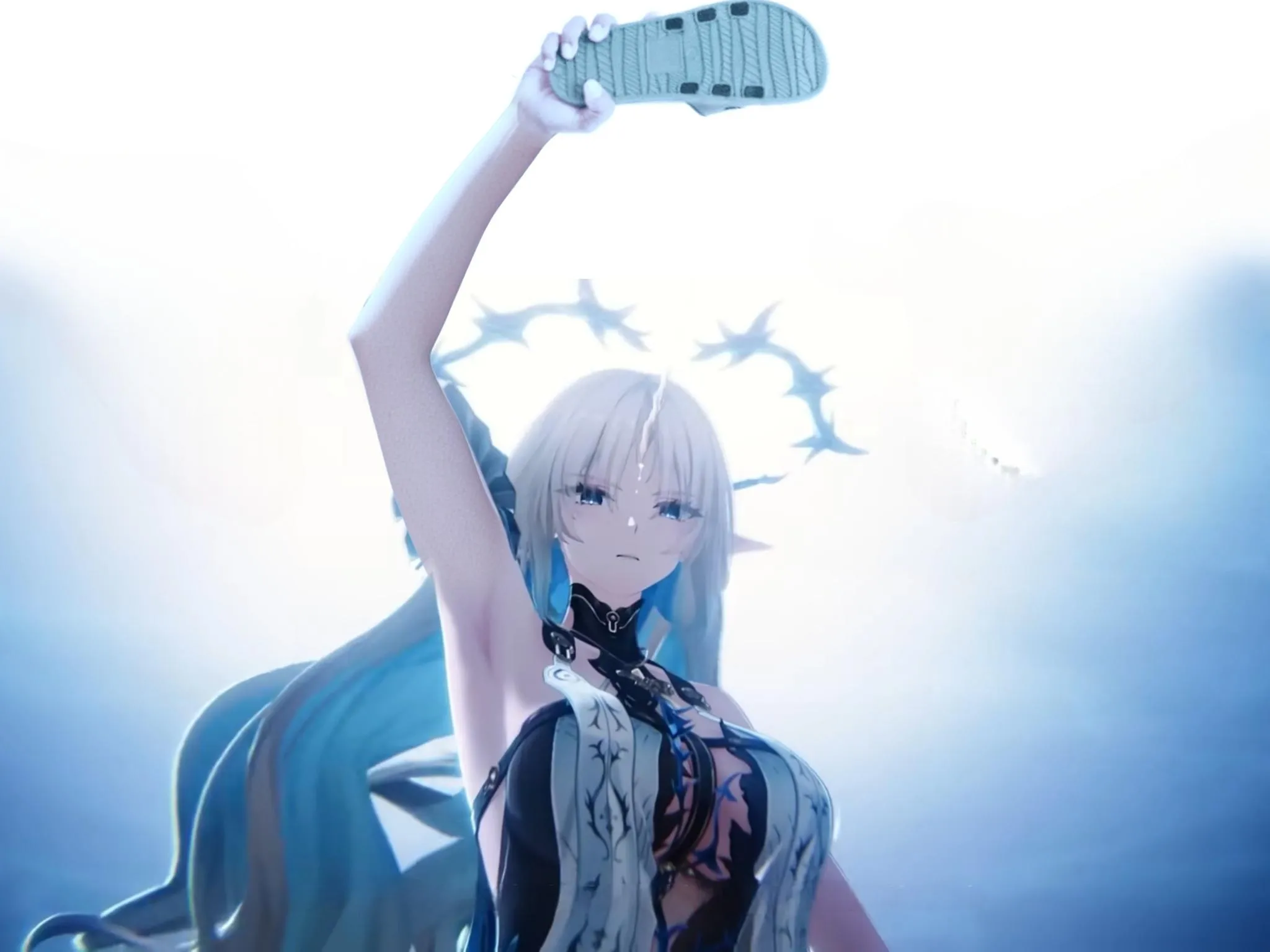 Cartethyia is delivering punishment with her flip-flop [Wuthering Waves] posted by TheRoySez