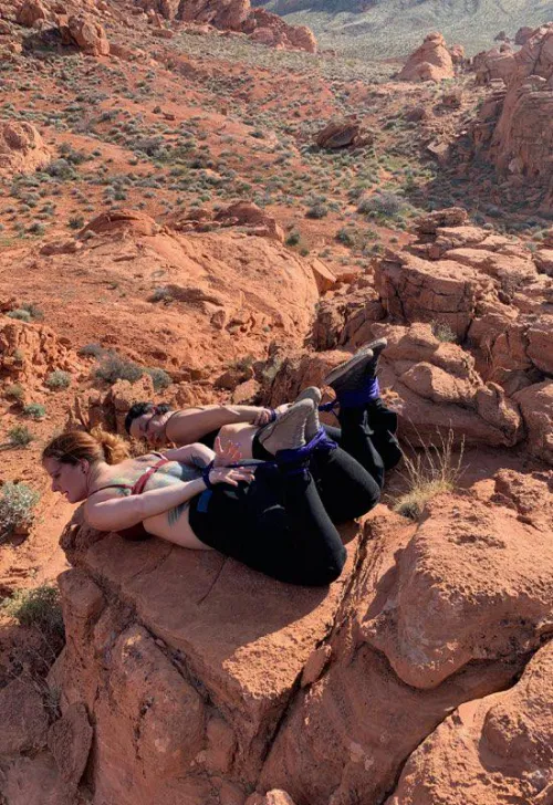 Outdoor Bondage - Fayth on Fire in the Valley of Fire by Terrible_Badger_2165