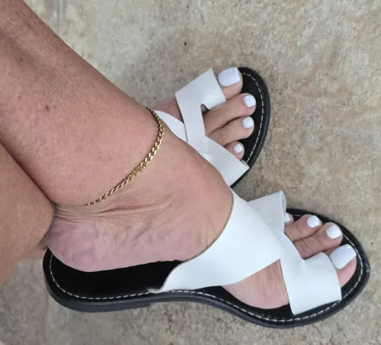 White Toes White Sandals by BeachySteps