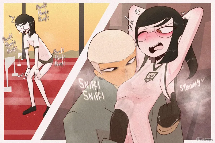 Sniffing the nerd (oc) by ElsiMain