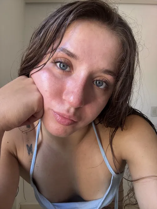 Staring contest but you’ll win since my cleavage is almost nonexistent haha by Lovelivee