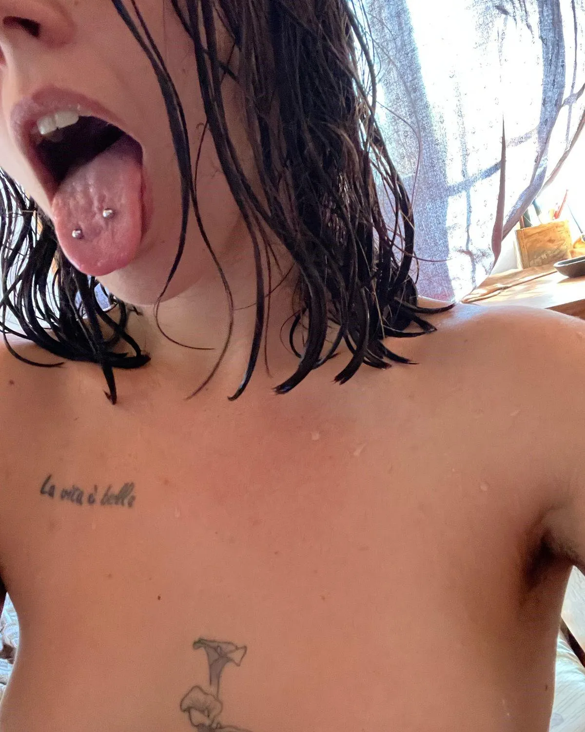 Just out of the shower, waiting for you. posted by badandpretty