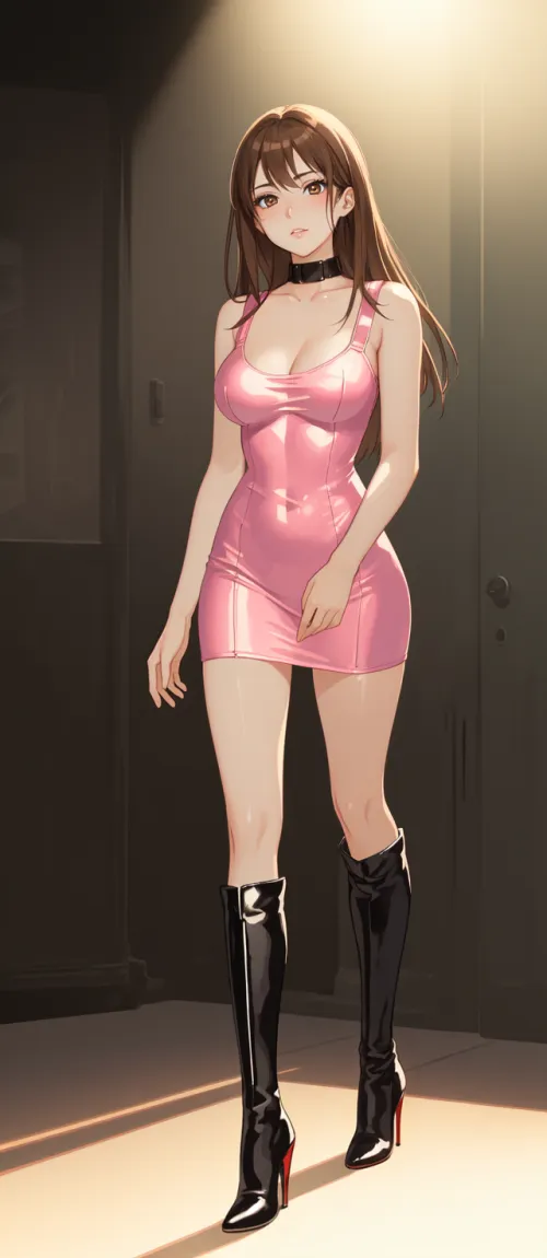 Tight Pink Dress by CheetahSperm18