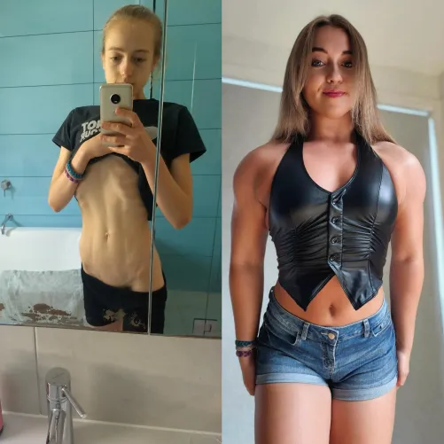 From anorexic to muscle mommy, what do you think of my transformation? by QueenKongFitness