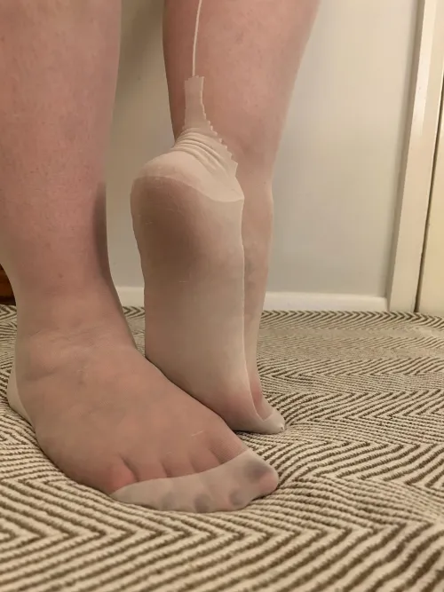 Wife in white hose! 😉🔥❤️ by Foot_ManUk