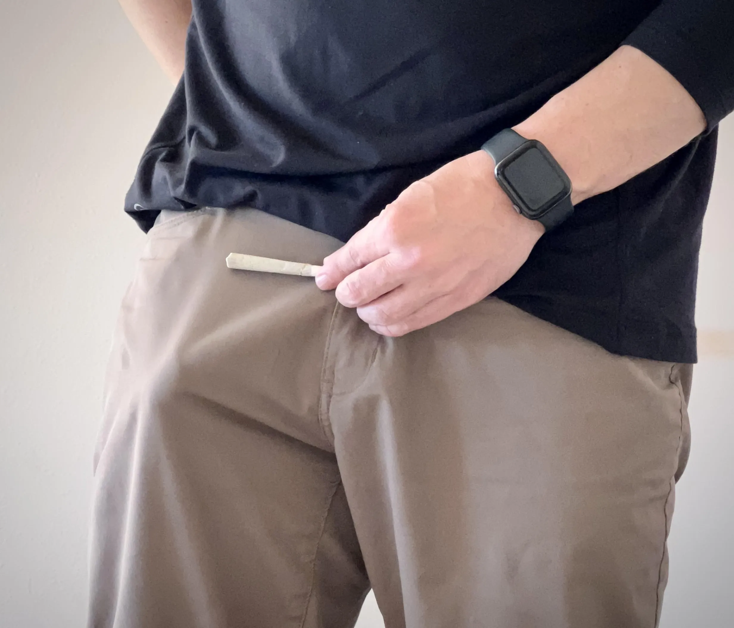 [M] Got high enough to bungle my 4/20 post yesterday, so here’s a joint & my cock thru my pants. posted by FriskyStonerVibes