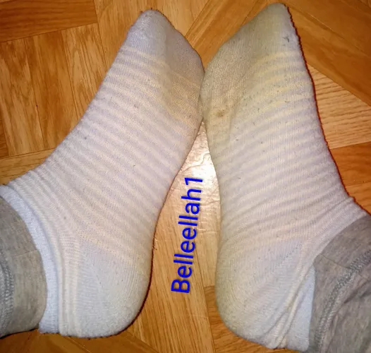 10 day worn socks ready to ship! Lots of sweaty workouts included in this wear. Message me to claim by Belleellah1