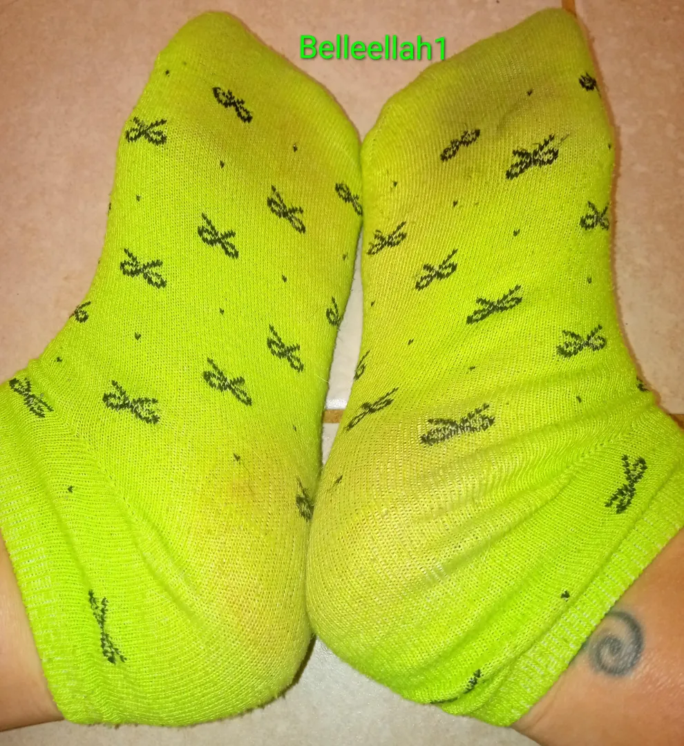10 day worn socks ready to ship! Lots of sweaty workouts included. Message me to claim posted by Belleellah1