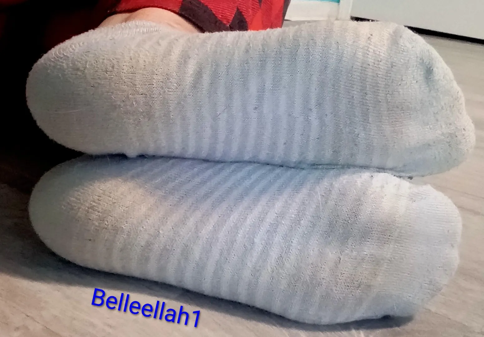 10 day worn socks ready to ship! Lots of sweaty workouts included in this wear. Message me to claim posted by Belleellah1