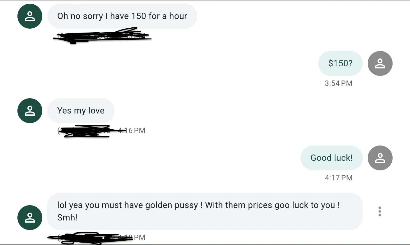 $150 for an hour?? I'm tired posted by Relevant_Mary_6989