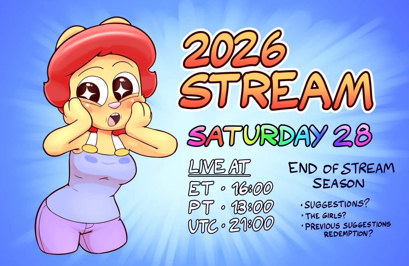 2026 Stream: Saturday 28 posted by Creamgag