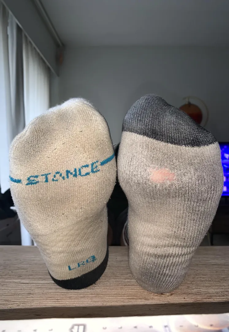 (23) which socks are you sniffing first dude? posted by Woodyguy7