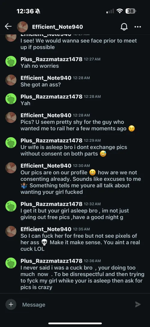 {24MF} Dont message this guy! Fishing for pics and disrespectful by Plus_Razzmatazz1478