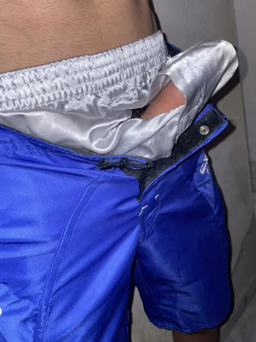 [26] Love tenting in bball shorts and boxers let’s bust in a pair (these are silky boxers MODS stop removing my posts) by shortsbro